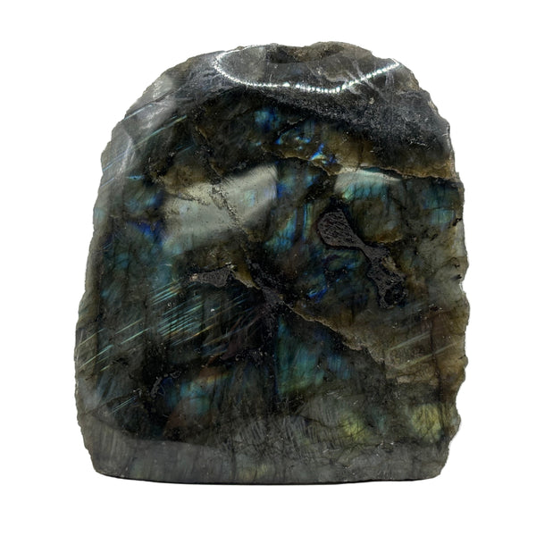 Natural Polished Labradorite Freeform Crystal with Blue & Gold Flash for Healing, Meditation, and Home Decor - RPS512