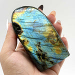 Natural Labradorite Freeform Crystal from Madagascar, Blue Green Flash, 3.5 Inches