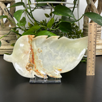 Natural Green Onyx Leaf Plate Hand-Carved Decorative Stone Dish for Home, Kitchen & Gift Use  RSH298