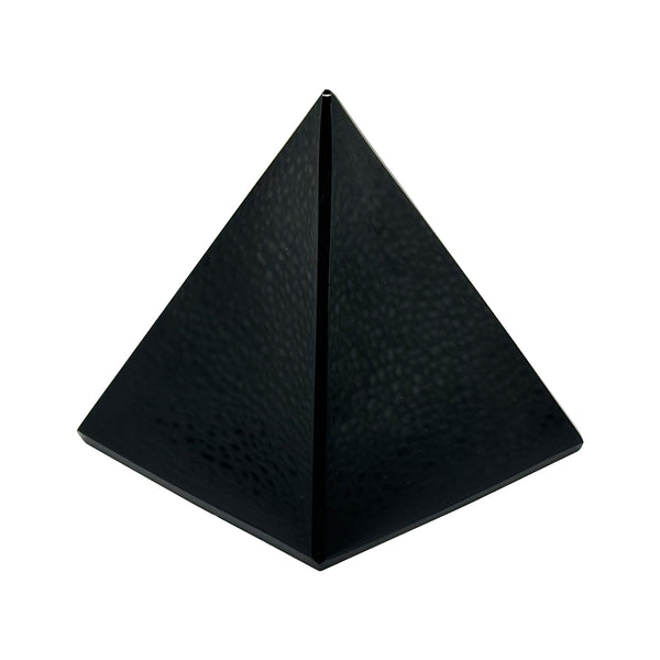 Natural Black Obsidian Hand-Carved Pyramid, Healing Crystal Stone for Meditation & Decor - RSH291