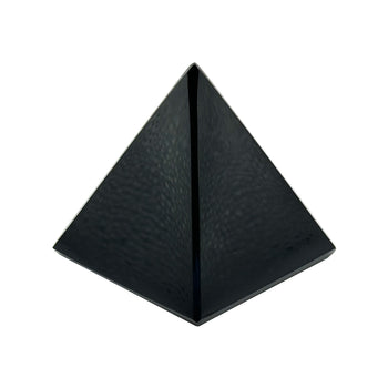 Natural 1.75" Black Obsidian Hand-Carved Pyramid Crystal Gemstone for Healing & Home Decor -RSH301