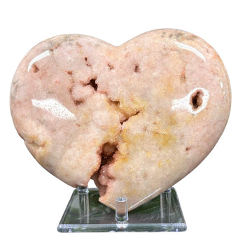 Pink Amethyst Heart 6" with Druzy Pockets - RSH302