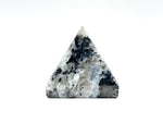 Rainbow Moonstone Pyramid with Black Tourmaline Inclusions, Natural Healing Crystal Stone for Meditation & Home Decor - RSH310