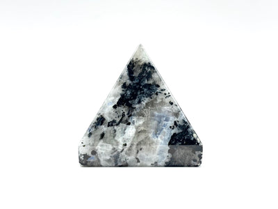 Rainbow Moonstone Pyramid with Black Tourmaline Inclusions, Natural Healing Crystal Stone for Meditation & Home Decor - RSH310