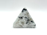Rainbow Moonstone Pyramid with Black Tourmaline Inclusions, Natural Healing Crystal Stone for Meditation & Home Decor - RSH310