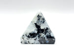 Rainbow Moonstone Pyramid with Black Tourmaline Inclusions, Natural Healing Crystal Stone for Meditation & Home Decor - RSH310