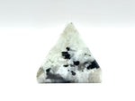 Rainbow Moonstone Pyramid with Black Tourmaline Inclusions, Natural Healing Crystal Stone for Meditation & Home Decor - RSH310