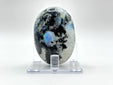 Rainbow Moonstone Palm Stone with Black Tourmaline Inclusions Natural Crystal Polished Healing Gemstone