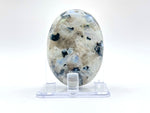 Rainbow Moonstone Palm Stone with Black Tourmaline Inclusions Natural Crystal Polished Healing Gemstone