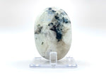 Rainbow Moonstone Palm Stone with Black Tourmaline Inclusions Natural Crystal Polished Healing Gemstone