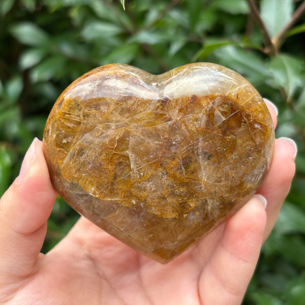 Heart-shaped Golden Healer Quartz crystal Gemstone  - RSH316