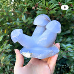 Blue Chalcedony Gemstone Mushroom - RSH320