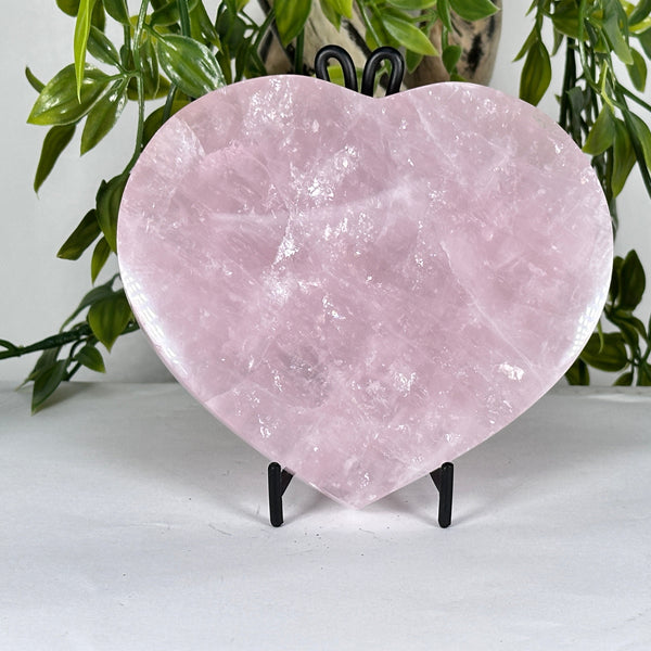 Rose Quartz Heart Crystal with Stand - RSH327