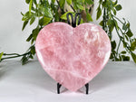 Natural Rose Quartz Heart Polished Crystal on Stand Healing Love Stone for Meditation & Home Decor - RSH328