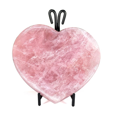 Natural Rose Quartz Heart Polished Crystal on Stand Love & Healing Stone for Meditation and Home Decor - RSH330