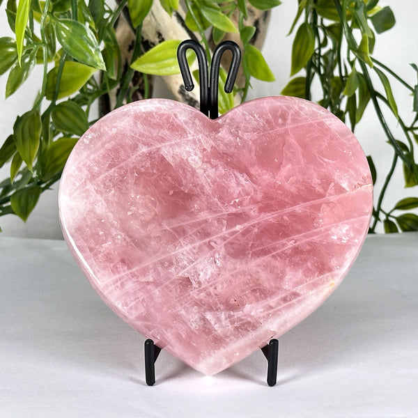 Rose Quartz Heart Crystal on Stand - RSH330