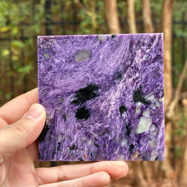 Natural Polished Charoite Slab - Gem Avenue