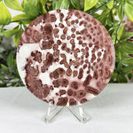 Polished Round Picture Jasper Slab Red & Cream Orbicular Pattern - RSL106