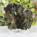 Polished Labradorite Slab Crystal Display Specimen Natural Healing Stone, Unique Collector Mineral Decor
