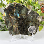 Polished Labradorite Slab Crystal Display Specimen Natural Healing Stone, Unique Collector Mineral Decor