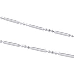 Italian .925 Sterling Silver Bead 1mm Balls and Rods Chain Necklace