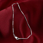 Italian .925 Sterling Silver Bead 1mm Balls and Rods Chain Necklace