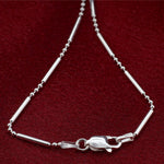 Italian .925 Sterling Silver Bead 1mm Balls and Rods Chain Necklace