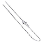 Italian 925 Sterling Silver 1mm Sturdy Ball Bead Chain Necklace
