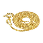 14k Gold Over Solid 925 Sterling Silver Vermeil 1mm Box Chain Necklace