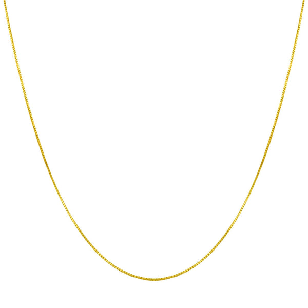 14k Gold 925 Sterling Silver Vermeil Box Chain Necklace - Gem Avenue