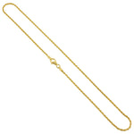 14k Gold Over 925 Sterling Silver 1.5mm Vermeil Rope Chain Necklace