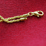 14k Gold Over 925 Sterling Silver 1.5mm Vermeil Rope Chain Necklace