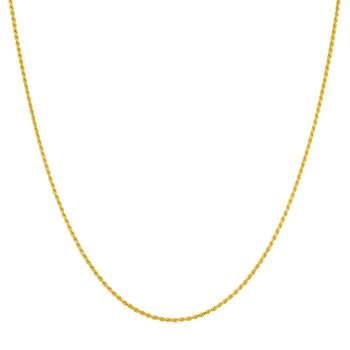 14k Gold over Sterling Silver Vermeil Rope Chain Necklace - Gem Avenue