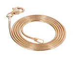 14k Rose Gold Over 925 Sterling Silver Snake Chain Vermeil Necklace