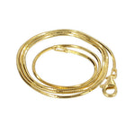 14k Gold Over 925 Sterling Silver 1mm Snake Chain Vermeil Necklace