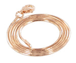 14k Rose Gold Over 925 Sterling Silver 1mm Snake Chain Vermeil Necklace