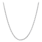 Solid 925 Sterling Silver Italian 2.5 mm Braided Rope Chain Necklace