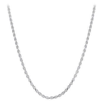 925 Italian Sterling Silver Faceted Cut Rope Chain Necklace - Gem Avenue