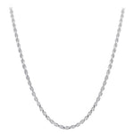 Italian Sterling Silver 3mm wide Faceted Cut Rope Chain Necklace