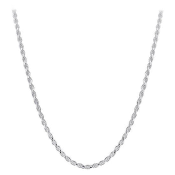 Italian 925 Sterling Silver wide Faceted Cut Rope Chain Necklace - Gem Avenue