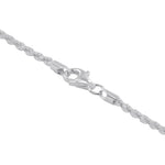 Italian Sterling Silver 3mm wide Faceted Cut Rope Chain Necklace