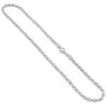 Italian 925 Sterling Silver 5mm Wide Faceted Cut Rope Chain Necklace