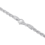 Italian 925 Sterling Silver 5mm Wide Faceted Cut Rope Chain Necklace