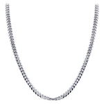 925 Sterling Silver with Rhodium Plating 4mm Curb Cuban Chain Necklace