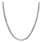 925 Sterling Silver Rhodium Plated Solid 3mm Curb Cuban Chain Necklace