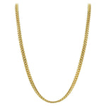 Gold Plated 925 Sterling Silver Vermeil 4mm Curb Cuban Chain Necklace