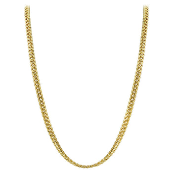 Gold Plated Italian 925 Sterling Silver Vermeil Curb/Cuban Chain Necklace - Gem Avenue
