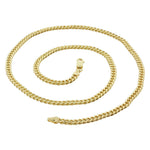 Gold Plated 925 Sterling Silver Vermeil 4mm Curb Cuban Chain Necklace