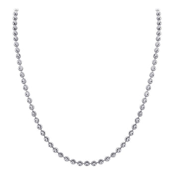 Italian 925 Sterling Silver Rhodium plated Moon Design Chain Necklace - Gem Avenue