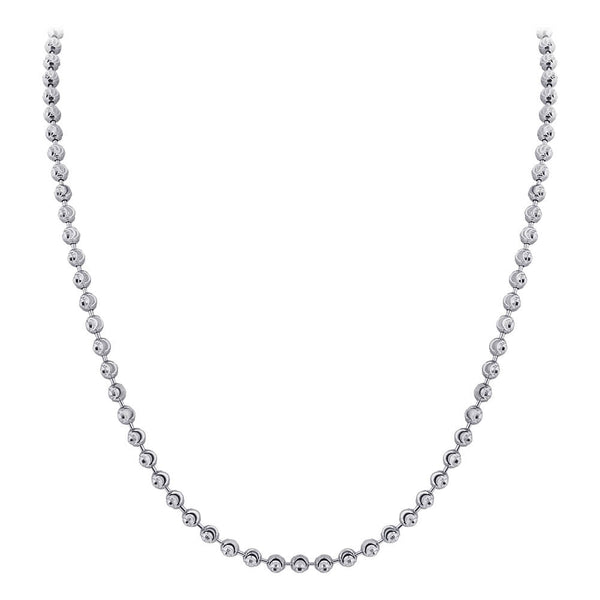 Italian 925 Sterling Silver Rhodium plated Moon Design Chain Necklace - Gem Avenue